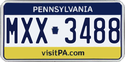 PA license plate MXX3488