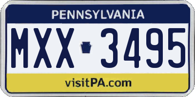 PA license plate MXX3495