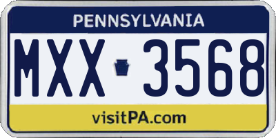 PA license plate MXX3568