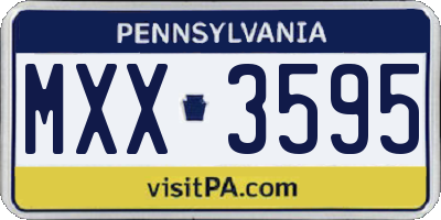 PA license plate MXX3595