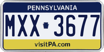 PA license plate MXX3677