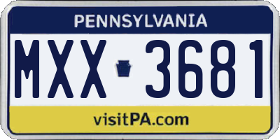 PA license plate MXX3681
