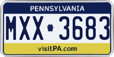 PA license plate MXX3683