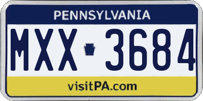 PA license plate MXX3684