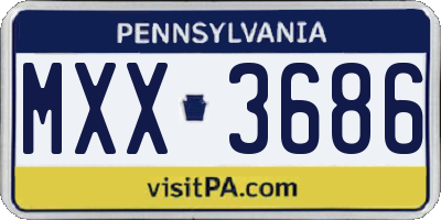 PA license plate MXX3686