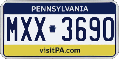 PA license plate MXX3690
