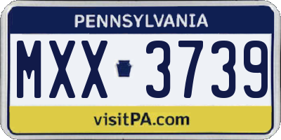 PA license plate MXX3739