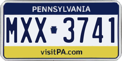 PA license plate MXX3741