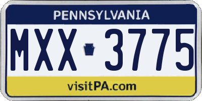 PA license plate MXX3775