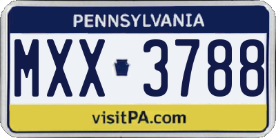 PA license plate MXX3788