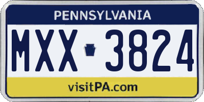 PA license plate MXX3824