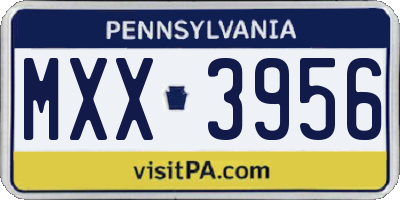 PA license plate MXX3956