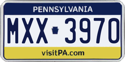 PA license plate MXX3970