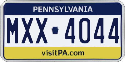 PA license plate MXX4044