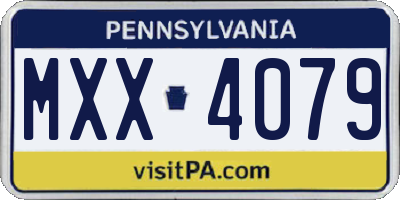 PA license plate MXX4079