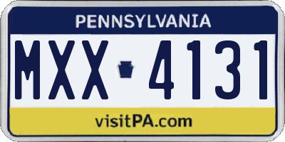 PA license plate MXX4131