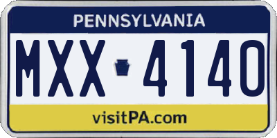 PA license plate MXX4140