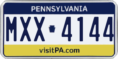 PA license plate MXX4144