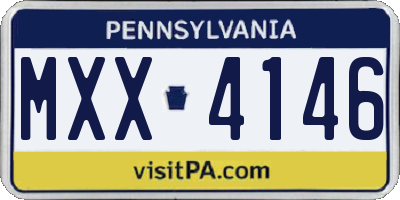 PA license plate MXX4146