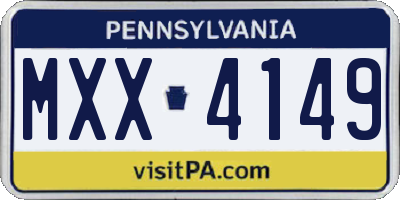 PA license plate MXX4149