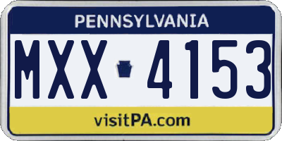 PA license plate MXX4153