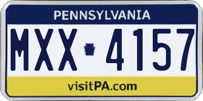 PA license plate MXX4157
