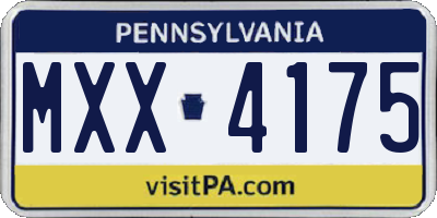 PA license plate MXX4175