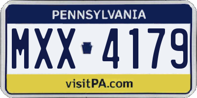 PA license plate MXX4179