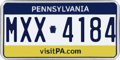 PA license plate MXX4184