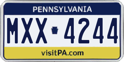 PA license plate MXX4244