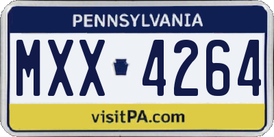 PA license plate MXX4264