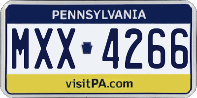 PA license plate MXX4266