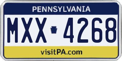 PA license plate MXX4268
