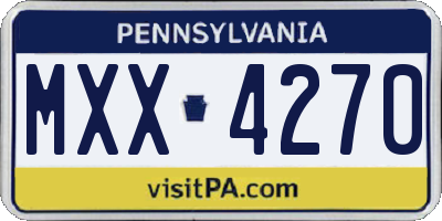 PA license plate MXX4270