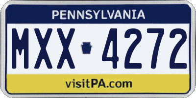 PA license plate MXX4272
