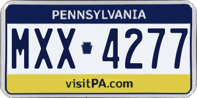 PA license plate MXX4277