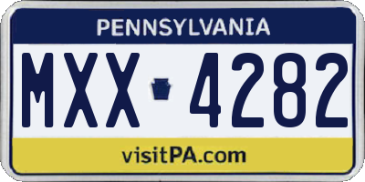 PA license plate MXX4282