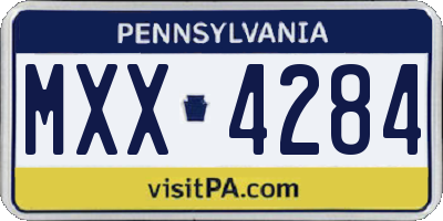 PA license plate MXX4284