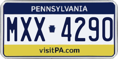 PA license plate MXX4290