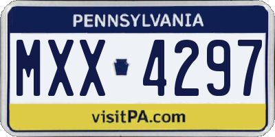 PA license plate MXX4297