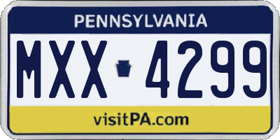 PA license plate MXX4299