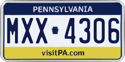 PA license plate MXX4306