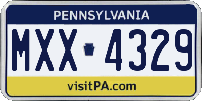 PA license plate MXX4329