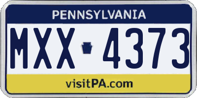 PA license plate MXX4373