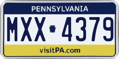 PA license plate MXX4379