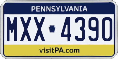 PA license plate MXX4390