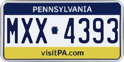 PA license plate MXX4393