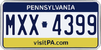 PA license plate MXX4399