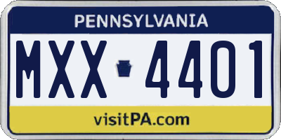 PA license plate MXX4401