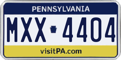 PA license plate MXX4404